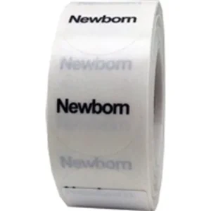 Clear Newborn Clothing Size Stickers, 3/4 Inch Round, 500 Labels on a Roll