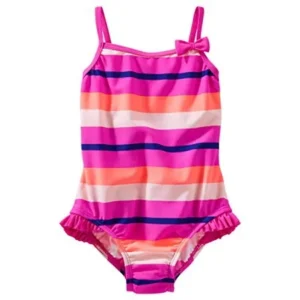 OshKosh B'gosh Little Girls' Striped Swimsuit, 5 Kids