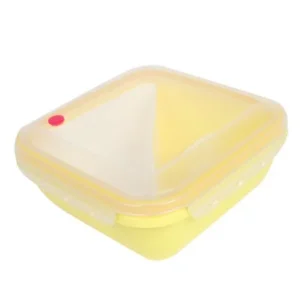 Unique Bargains Plastic Food Lunch Love Bento Box Storage Container Pale Yelloow Clear