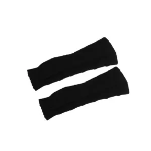 Unique Bargains Wedding Elastic Knitted Arm Elbow Warmmers Long Gloves Black Pair for Ladies