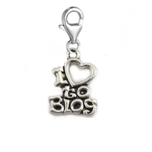 I Love to Blog Clip on Pendant Charm for Bracelet or Necklace