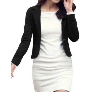 Black M Stylish Long Sleeve Elegant Blazer for Women