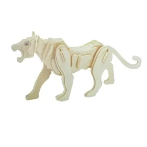 Educational 3D Tiger Model DIY Wooden Jigsaw Toy for