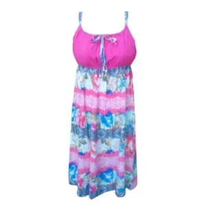 Unique Bargains Women Flower Colored Sleeveless Nightwear Sleep Dress XS