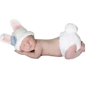 fashion baby infant newborn costume photo hat clothes baby photograph props (bunny)