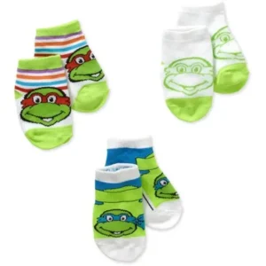 Teenage Mutant Ninja Turtles Newborn Baby Boy Quarter Socks - 3 Pack