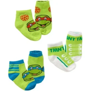 Teenage Mutant Ninja Turtles Newborn Baby Boy Quarter Socks, 3-Pack