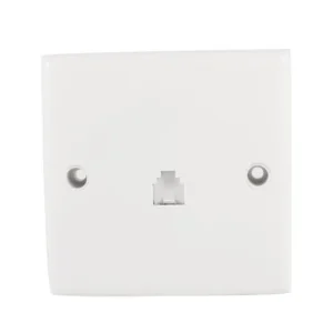 Unique Bargains White Square Cover RJ11 6P4C Telephone Outlet Socket Wall Plate