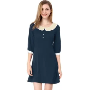 Women's Elbow Sleeve Shift Short Dress