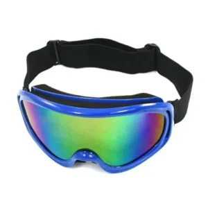 Unique Bargains Blue Frame Coloured Width Lens Eye Wear Ski Goggles for Women Man