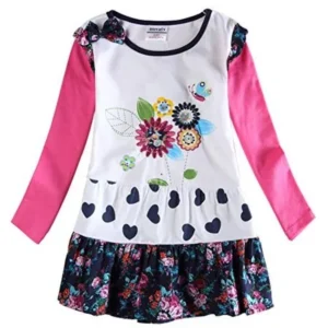 Novatx Girls Summer Style with Floral Embroidery Dress (5/6y)