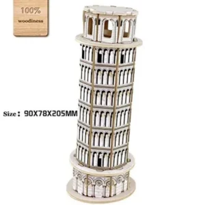 3d DIY Wooden Puzzles Leaning Tower of Pisa Model Toy and Hobby for Kids