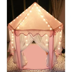 Princess Castle Tent Large Space Children Play Tent for Kids Indoor & Outdoor Pink Playhouse