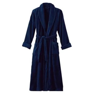 Hotel Luxury Reserve Navy Terry Velour Bathrobe For Women