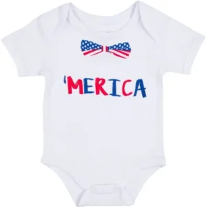 Funny Baby Gift Merica Onesie - Humorous America Clothes for Newborn - 0-3 Months