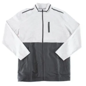 Alfani NEW Gray Heather Mens Size Big 3X Full-Zip Colorblock Jacket