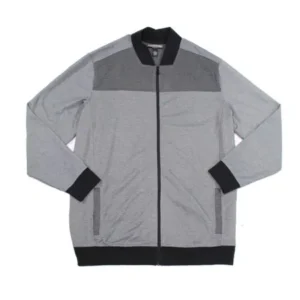 Alfani NEW Gray Mens Size Big 2X Colorblocked Striped Full-Zip Jacket