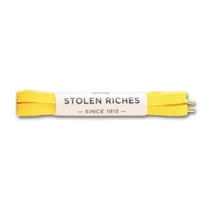 Stolen Riches Designer Sneaker Laces Huckleberry Yellow 45" Metal Tips Fits 6-7 Pair Of Tennis Shoe Eyelets