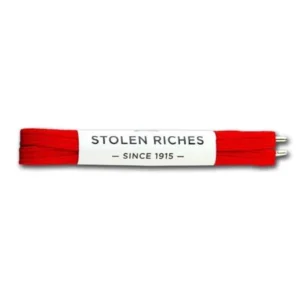 Stolen Riches Portsalon Red Designer Sneaker Laces 45"Metal Tips for Tennis Shoe