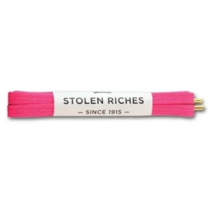 Stolen Riches Poona Pink Designer Sneaker Laces 45" Metal Tips Tennis Shoe Laces