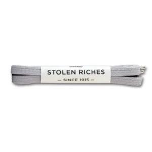 Stolen Riches Isolar Silver Designer Sneaker Laces45"Metal Tips TennisShoe Laces