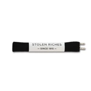 Stolen Riches Black Noir Designer Sneaker Laces 45" Metal Tips Tennis Shoe Laces