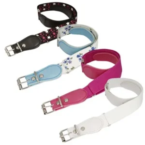 BMC Girls 4pc Assorted Color Adjustable Elastic Band With Leather Loop Belt Set