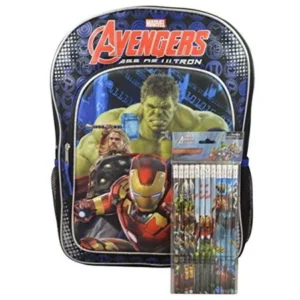 Marvel Avengers Boys' Deluxe 16" Backpack 3D Pop-Up Design w/ Bonus Pencils NEW