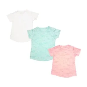 Tough Cookie's Kid's Unisex (Boys and Girls) Plain Burnout Crew Neck Tee Shirt 3 Pack Deal