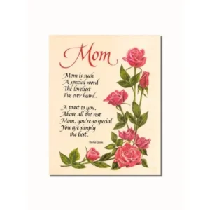 Mom You are Simply the Best Poem Roses Wall Picture 8x10 Art Print