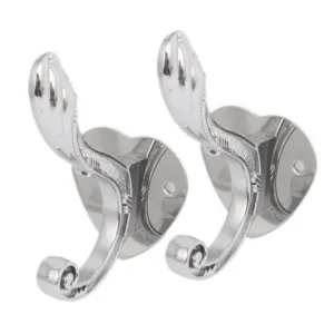 Unique Bargains Stainless Steel Wall Mounted Heart-Shaped Base Robe Hanger Hook