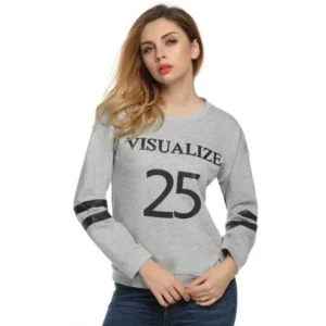 Clearance ! Hot Sale Printing Sweatshirt Hoodies O Neck Long Sleeve Letters Number YASTE