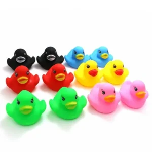 Novelty Place [Float & Squeak] Rubber Duck Ducky Baby Bath Toy for Kids Assorted Colors (12 Pcs)