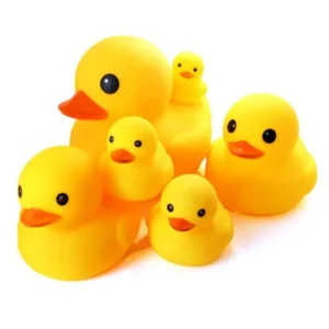 Novelty Place [Float & Squeak Six Rubber Duck Family Pack Ducky Baby Bath Toy for Kids (Pack of 6)