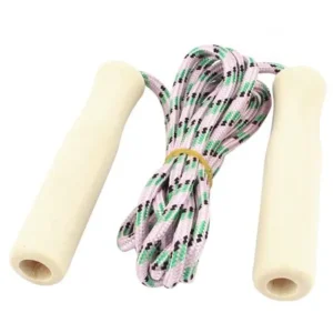 Unique Bargains Wooden Handle Exercise Jumper Skipping Jumping Rope 2 Meter Length Light Pink