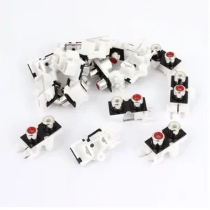 Unique Bargains 15 Pcs PCB Mount 2 RCA Female Outlet Jack TV Speaker Video AV Connector t