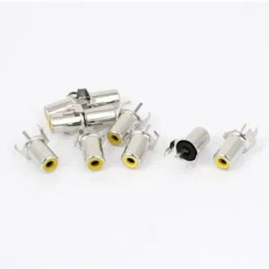 Unique Bargains 10 Pcs PCB Mount Straight 1 RCA Female Outlet Jack Video Audio AV Adapter Yellow