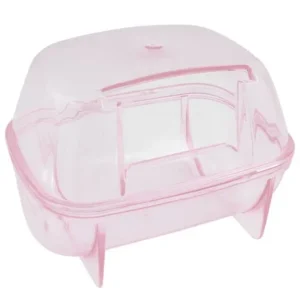 Unique Bargains Plastic Detachable Pet Gerbil Hamster House Cage Playing Habitat Clear Pink