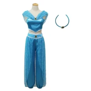 KINOMOTO Aladdin Jasmine Princess Dress Up Girls Adventure Outfit Women Cosplay Costume Skirt Set with Head Band (XL)