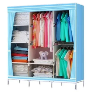 OUTAD 69" Portable Closet Storage Organizer Clothes Wardrobe Shoe Rack with Shelves Closet