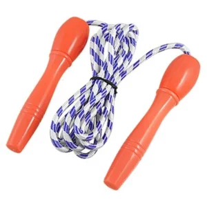 Plastic Handle Blue White 86.6" Length Fitness Exercise Jumping Skipping Rope