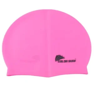 Unique Bargains Sporty Pink Silicone Flexible Swimming Swim Cap Bathing Hat Swimwear Dive Sports