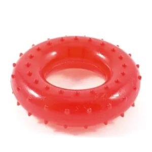 Unique Bargains Fitness Exercise Rubber Massage Hand Grip Ring for Stress Relieve Red