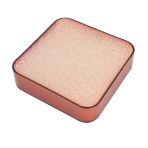 Unique Bargains Red Plastic Soap Dish Tray Holder Box Case w Square Aerobic Spongy Pad