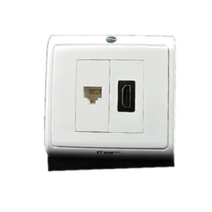 Unique Bargains Network Outlet Wall Plate for HDMI RJ45 Lan Connector White Cover