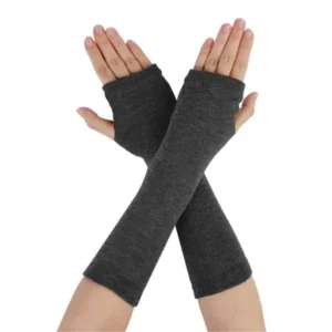 Allegra K Knitted Fingerless Gloves Arm Warmers for Lady