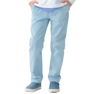 Leo Boys' Kids' 100% Cotton Twill Elastic Waist Regular Fit Pants Trousers