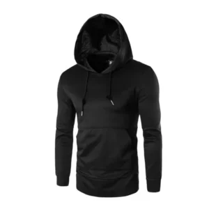 Men's Long Sleeves Zipper Sides Drawstring Hooded Sweatshirt