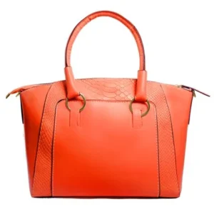 Women Faux Leather Handbag Messenger Tote Shoulder Bag Crocodile Print Orange