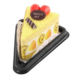 Unique Bargains Triangle Cake Design Fruit Detail Wedding Party Gift Washcloth Hand Towel Yellow